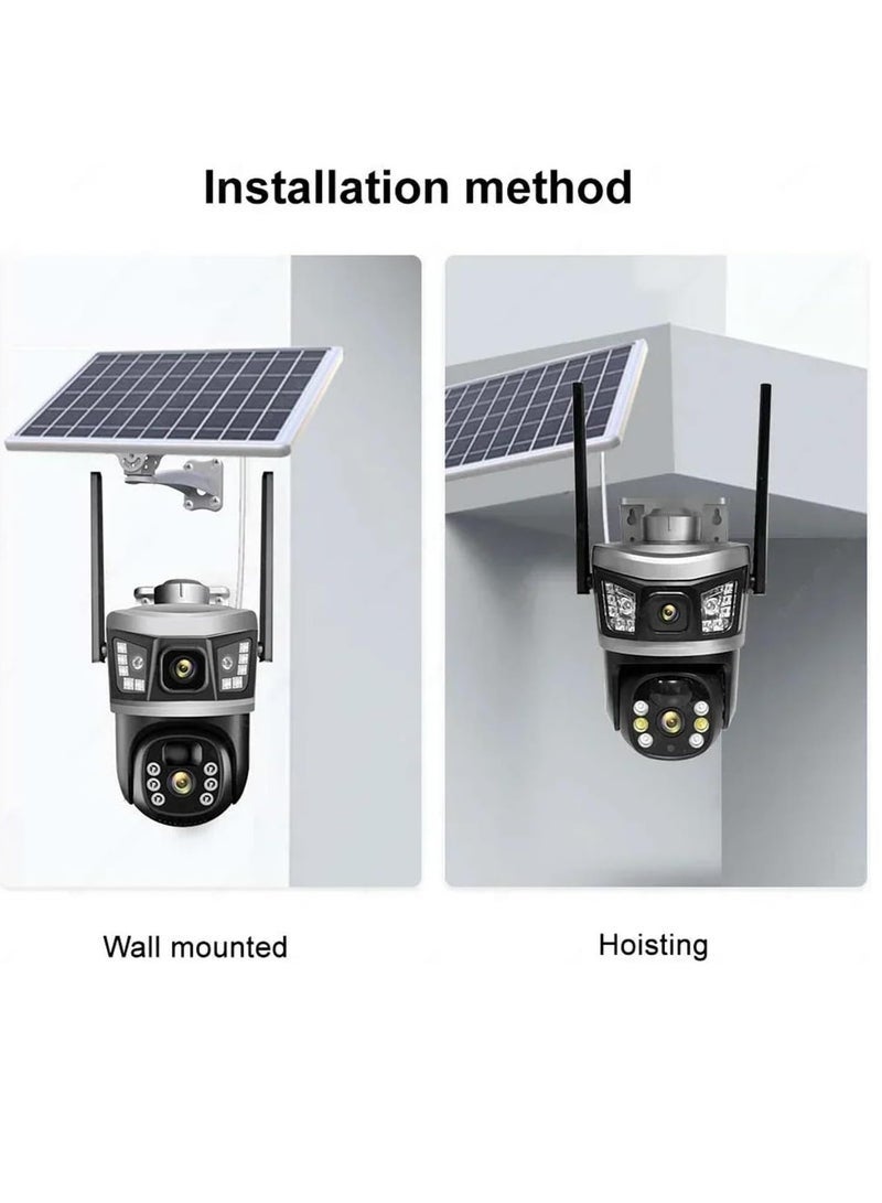 ELTRAZONE 8MP Dual Lens 360° Outdoor WiFi Security Camera with Solar Power, Full-Color Night Vision, PIR + AI Human Detection, 2-Way Audio, Waterproof PTZ CCTV with V380 Pro App & 64GB SD Card - Image 3