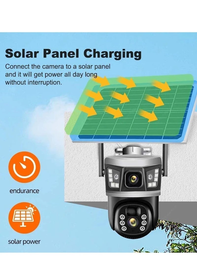 ELTRAZONE 8MP Dual Lens 360° Outdoor WiFi Security Camera with Solar Power, Full-Color Night Vision, PIR + AI Human Detection, 2-Way Audio, Waterproof PTZ CCTV with V380 Pro App & 64GB SD Card - Image 4