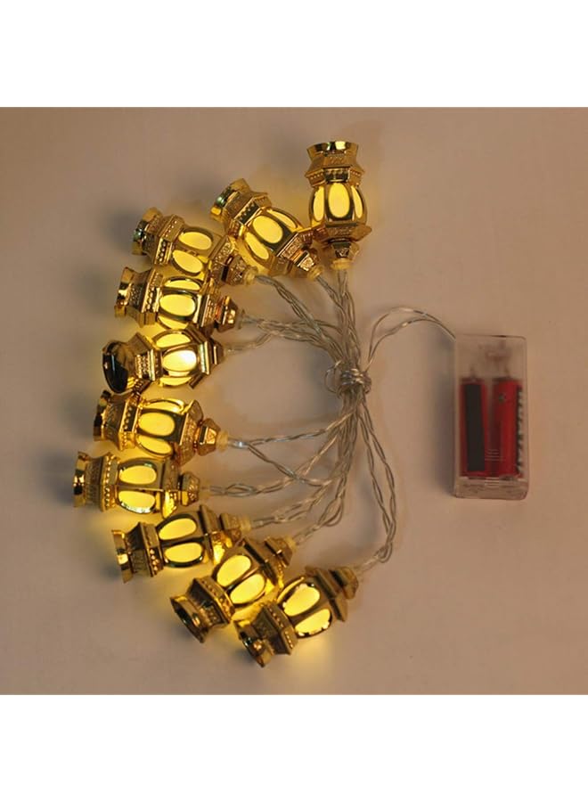 erorex Muslim Ramadan Lanterns String Light Battery Operated Golden Eid Fitr Lantern 1.65M 10 Leds Rope Headlight For Eid Fitr Party Festival Bedroom - Image 3