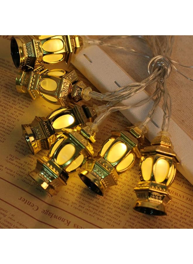 erorex Muslim Ramadan Lanterns String Light Battery Operated Golden Eid Fitr Lantern 1.65M 10 Leds Rope Headlight For Eid Fitr Party Festival Bedroom - Image 2
