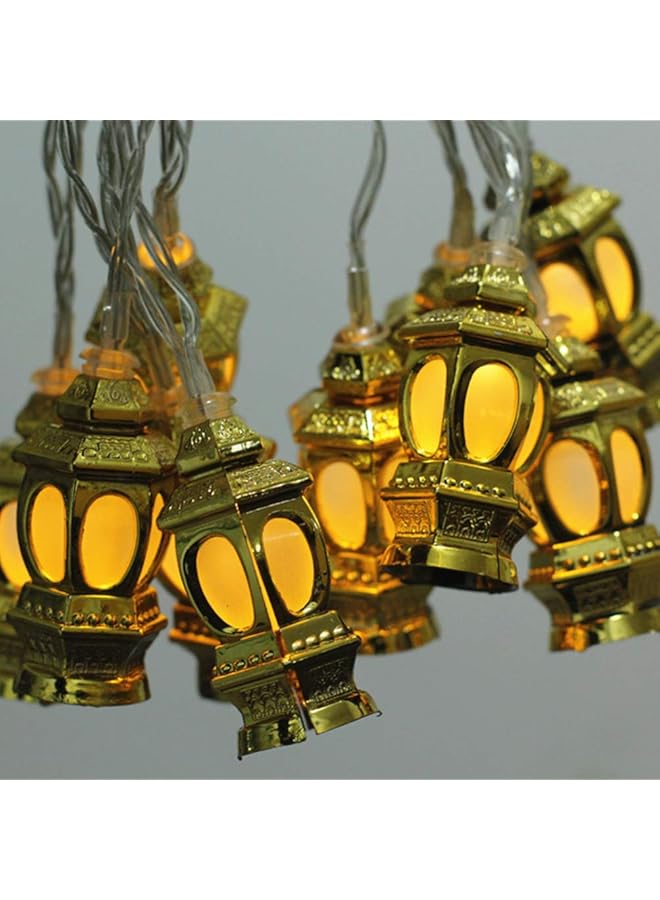 erorex Muslim Ramadan Lanterns String Light Battery Operated Golden Eid Fitr Lantern 1.65M 10 Leds Rope Headlight For Eid Fitr Party Festival Bedroom - Image 1