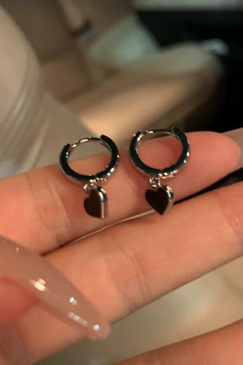 Goolsky Minimalist Black Heart Huggie Earrings | Dainty Studs for Women | Chic Everyday Jewelry  - Image 4