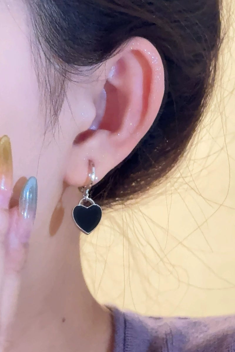 Goolsky Minimalist Black Heart Huggie Earrings | Dainty Studs for Women | Chic Everyday Jewelry  - Image 5