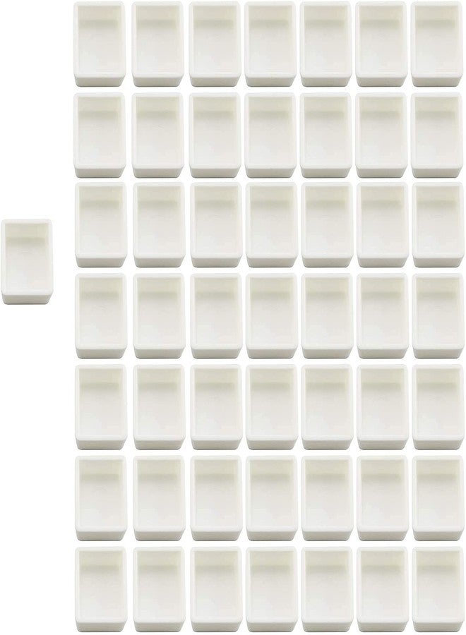 Longdex Watercolor Half Pan 50PCS White Plastic Empty Half Pans for Watercolour Paint Gouache Plastic Artists Palette - Image 4