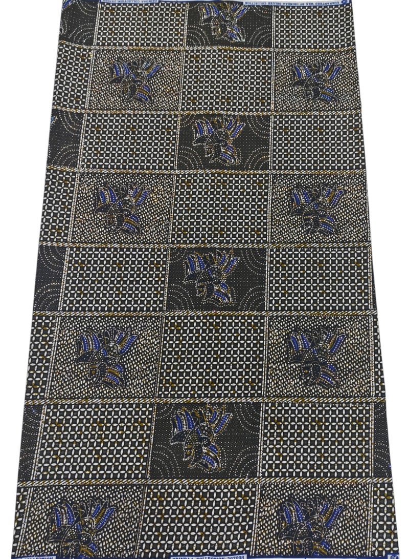 African Wax Fabrics 6 Yards With Stone 100% Cotton Ankara Print Fabric Best New Beautiful Design Multicolour Latest Fancy for Party Dress (Stone Wax) 297098 - Image 3