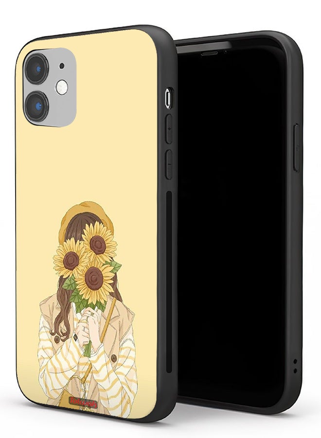 Tolwak Apple iPhone 11 Protective Case Hide Face With Sunflowers - Image 1