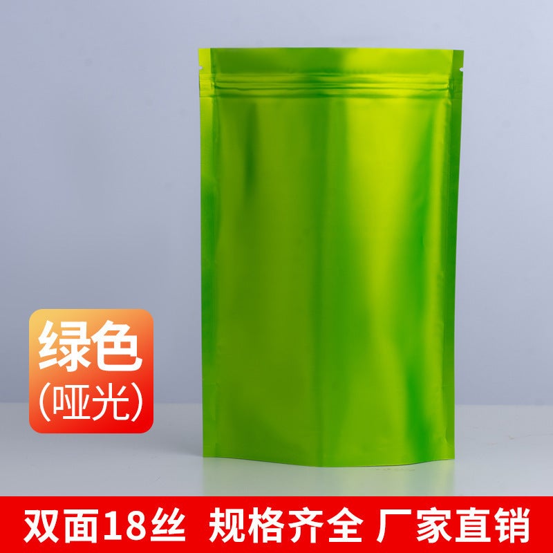 Color Plated Aluminum Foil Self-Supporting Self-Sealing Bag Tea Packaging Bag Sealed Bag Snack Packaging Bag Spot - Image 1