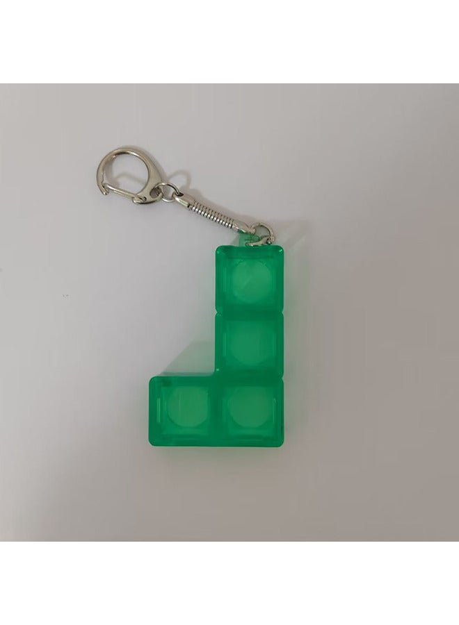 PC Material Tian Convex L Cross Test Shaft Key Decompression Can Be Installed CR1220 Battery Lamp Bead Key Buckle To Carry Multi-color-Color:Green Through L Frame Key Buckle - Image 1