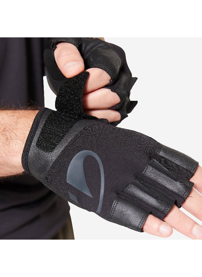 CORENGTH CORENGTH BY DECATHLON,Durable Weight Training Gloves - Smoked Black  - Image 1