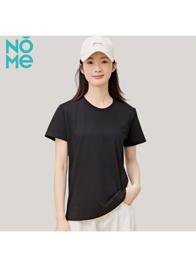 Nome Loose Short Sleeve T-shirt Women's New V-neck Inner T-shirt Basic Simple Top Black XL - Image 1