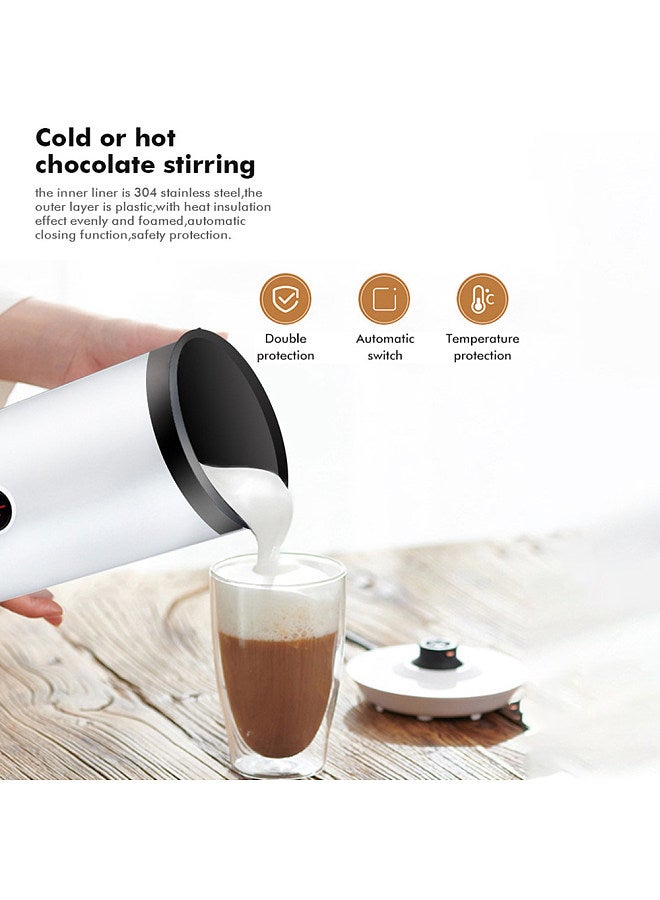Electric Milk Frother 4-in-1 600W 240ml/8.12oz Hot and Cold Milk Foamer Silent Operation Anti Slip Stainless Steel Milk Steamer for Latte Cappuccinos Macchiato Hot Chocolate Milk  - Image 2