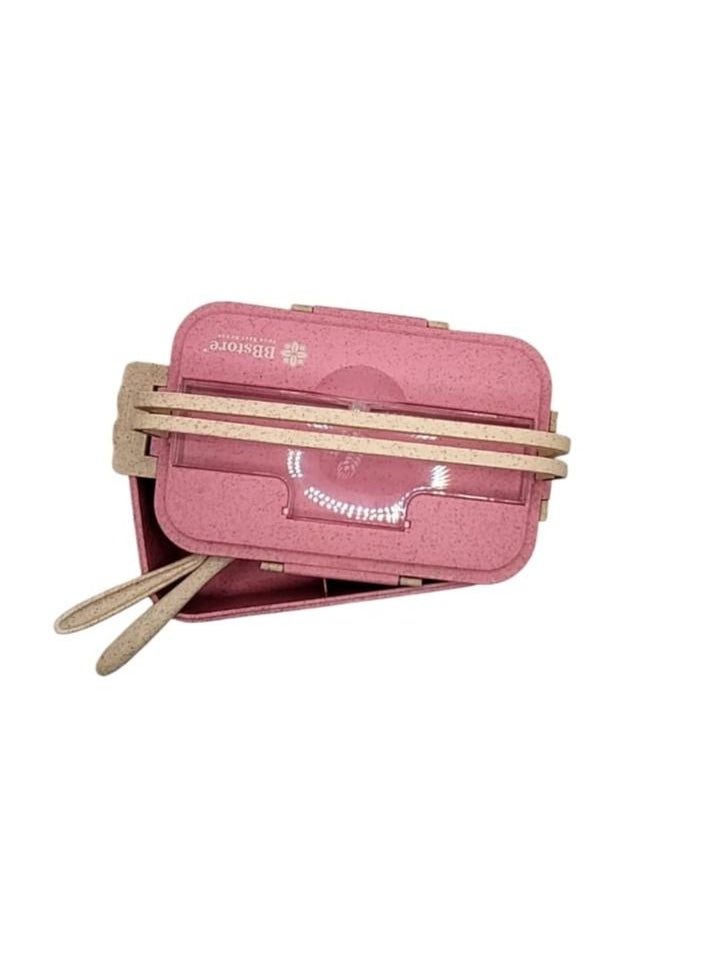 BBstore - BBstore Lunch Boxes with 3 Compartments and cutlery Leakage Proof Container with Holding Handle - Image 1