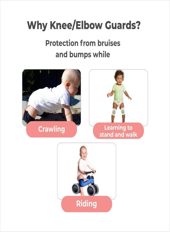 Avenn Unisex Baby Knee Pads for Crawling, Elbow Safety Protector, Stretchable Anti-Slip Padded Elastic Soft Cotton Breathable Comfortable Knee Cap for Kids Toddler Warmer Kneecap Leg Socks (3 Pair) - Image 4
