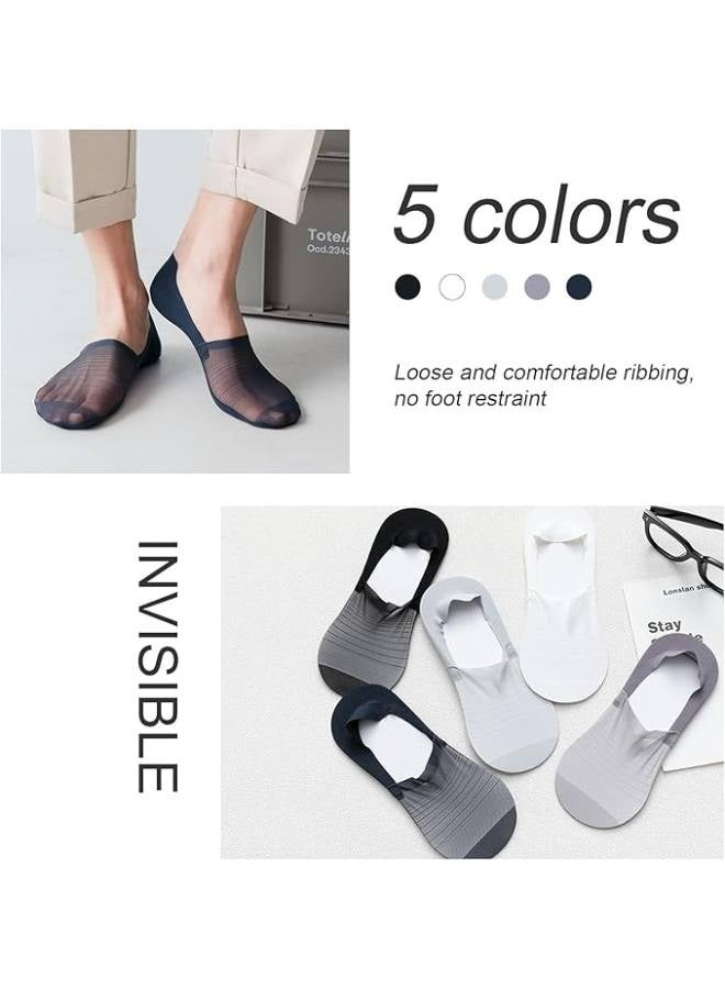 جوارب غير مرئية من الحرير الجليدي للرجال والنساء والفتيات، قابلة للتنفس، بدون إظهار، بطانات أحذية منخفضة للغاية، جوارب غير قابلة للانزلاق - Image 3