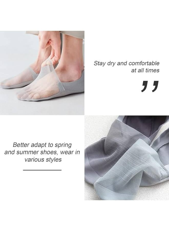 جوارب غير مرئية من الحرير الجليدي للرجال والنساء والفتيات، قابلة للتنفس، بدون إظهار، بطانات أحذية منخفضة للغاية، جوارب غير قابلة للانزلاق - Image 4