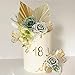 LEFUBABY Boho Cake Topper Palm Leaves Dusty Green Flowers Butterflies Cake Decorations for Bohemian Wedding Baby Shower Birthday Party Supplies - Image 3