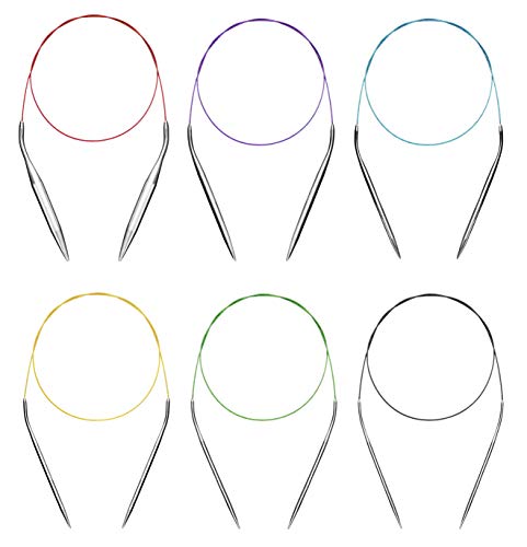 Seawhisper Circular Knitting Needles Set Round Needle Metal Magic Loop 40 Inch Size 15 11 9 7 4 1.5 - Image 1