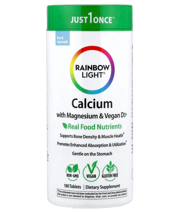Rainbow Light Calcium with Magnesium & Vegan D3+ 180 Tablets