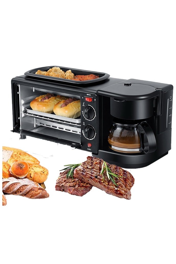 صاروخ فلاير آلة الإفطار Rocket Flyer 3 في 1 ، آلة الإفطار متعددة الوظائف ، فرن محمول مع ماكينة صنع القهوة آلة الإفطار مع مقلاة غير لاصقة ، صينية فرن ، ماكينة صنع القهوة لمطبخ الشقة - Image 2