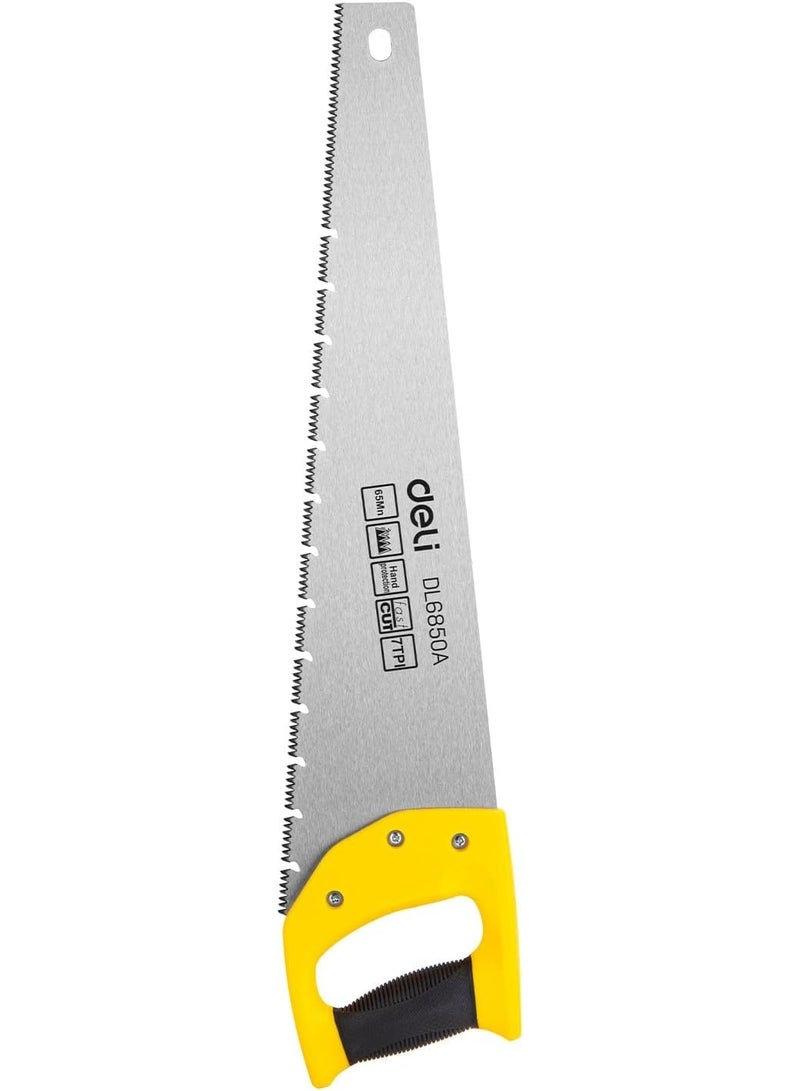 Deli 500mm Professional Hand Saw - 65Mn Alloy Steel Blade with Triple-Ground Teeth - High-Frequency Quenched for Precision Cutting - Image 1