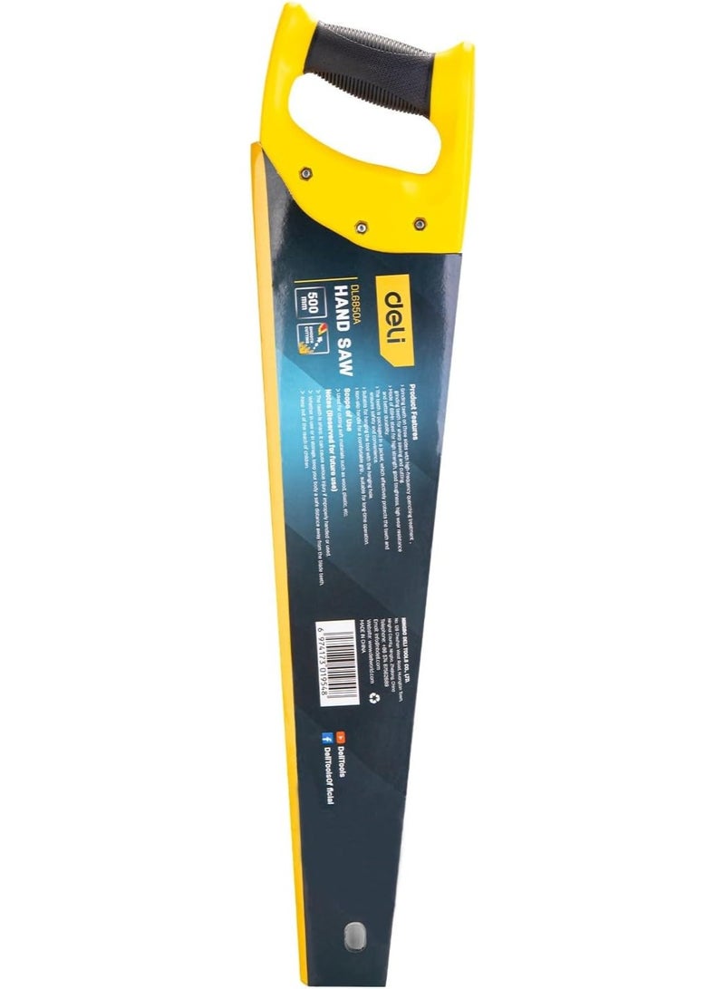 Deli 500mm Professional Hand Saw - 65Mn Alloy Steel Blade with Triple-Ground Teeth - High-Frequency Quenched for Precision Cutting - Image 5