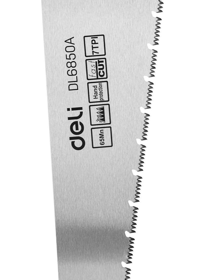 Deli 500mm Professional Hand Saw - 65Mn Alloy Steel Blade with Triple-Ground Teeth - High-Frequency Quenched for Precision Cutting - Image 3