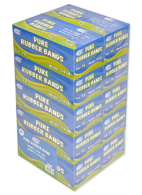 10 Boxes FIS Pure Rubber Bands Yellow - FSRB12_10PC