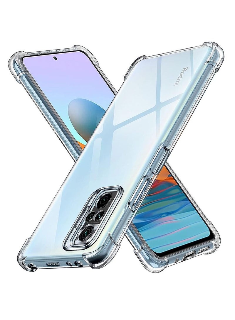 CATANES Xiaomi Redmi Note 10 Pro Case Cover Clear Protective TPU Four Corners Cover Transparent Soft Case - Image 1