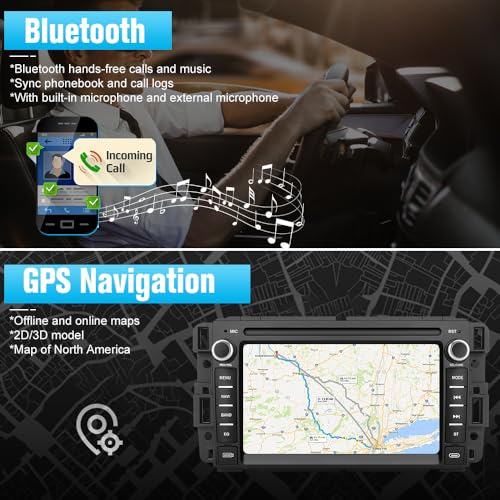 AWESAFE راديو AWESAFE للسيارة لشيفي سيلفرادو GMC سييرا يوكون 2007-2013، وحدة رأس نظام الملاحة GPS أندرويد بديل للراديو مع CarPlay وأندرويد أوتو مشغل فيديو متعدد الوسائط - مع كاميرا خلفية - Image 4