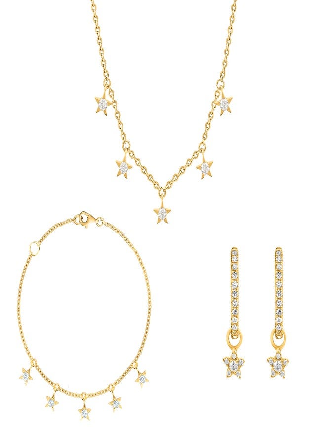 مينوتيا طقم مجوهرات مينوتيا مطلي بالذهب للنساء والفتيات (MNT-33-315-334-G) - Image 1