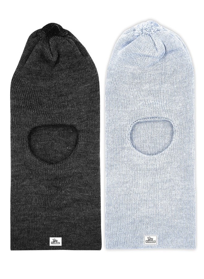 Kidbee Baby Boys & Girls Soft Wool/Woolen Monkey Winter Cap (Pack of 2) (in, Age, 4 Years, 5 Years, Darkgrey,LightGrey) - Image 4