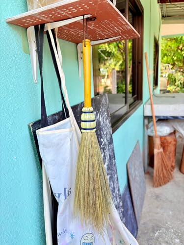AW BROOMS Handmade Broom Bamboo Stick Handle Duster Brush,Natural Grass, Whisk Broom,Cleaning for Home and Office,16 Inch - Image 4
