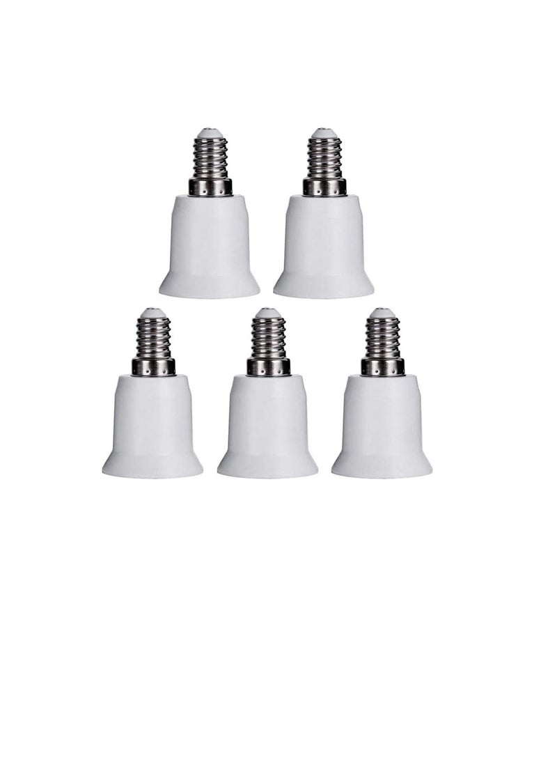 مصباح LED ليلي 5 قطعة E14 إلى E27 برغي صغير إلى برغي كبير برأس مصباح تحويل (أبيض) - Image 1
