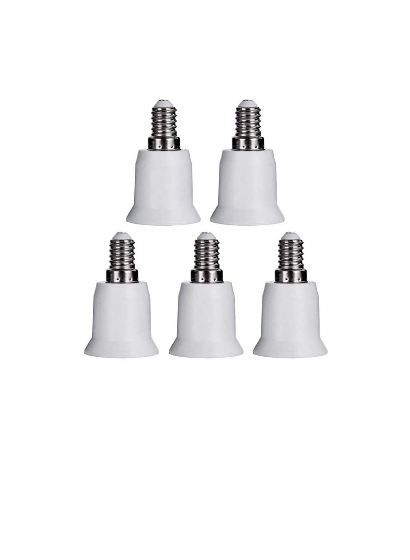 مصباح LED ليلي 5 قطعة E14 إلى E27 برغي صغير إلى برغي كبير برأس مصباح تحويل (أبيض) - Image 2