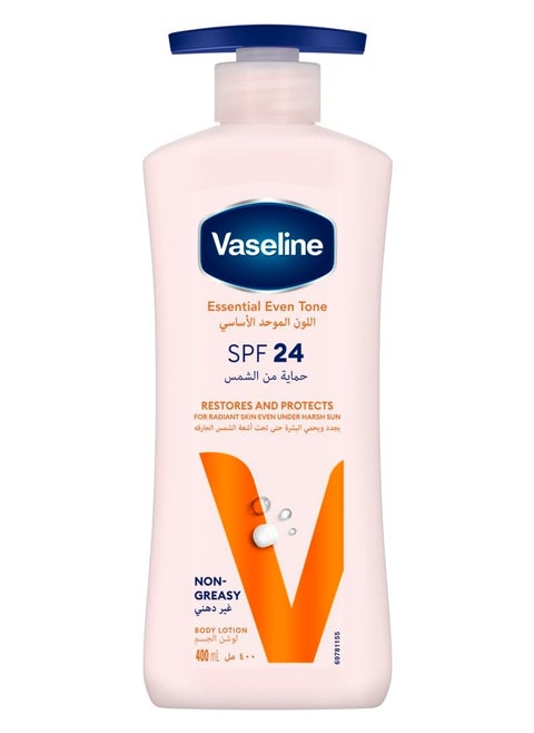 Vaseline Essential Body Lotion for Unifying Skin Tone, SPF with Vitamin B3 for Light and Even Skin, 400ml