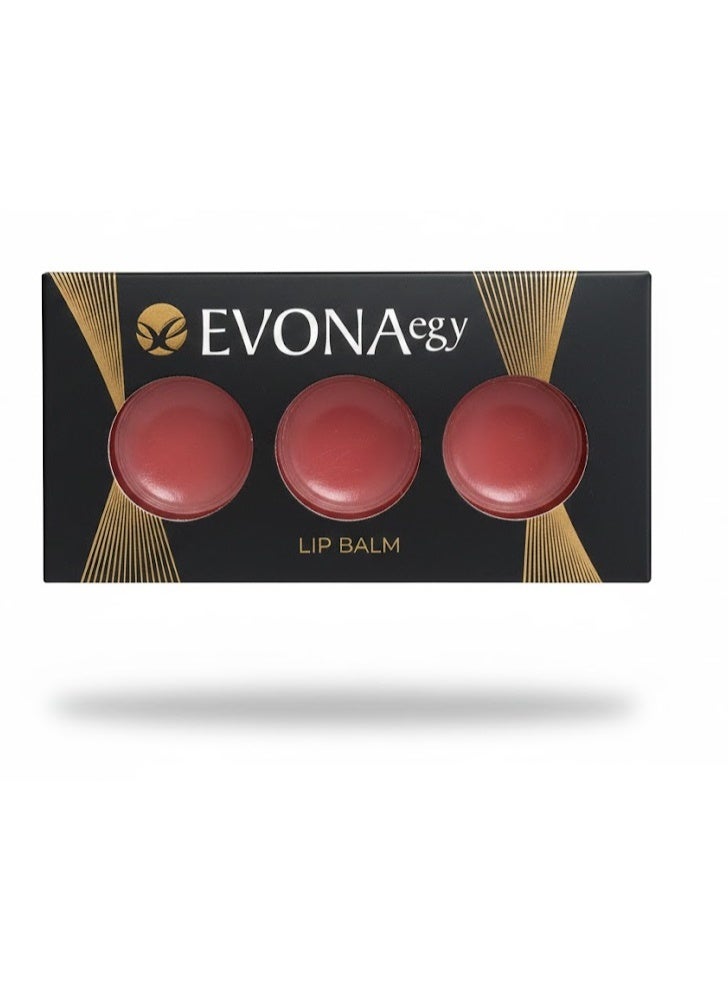 Evona مرطب شفاه سحري مع فرشاة لشفاه ناعمة ووردية - 3 قطع - 7 جرام - Image 1