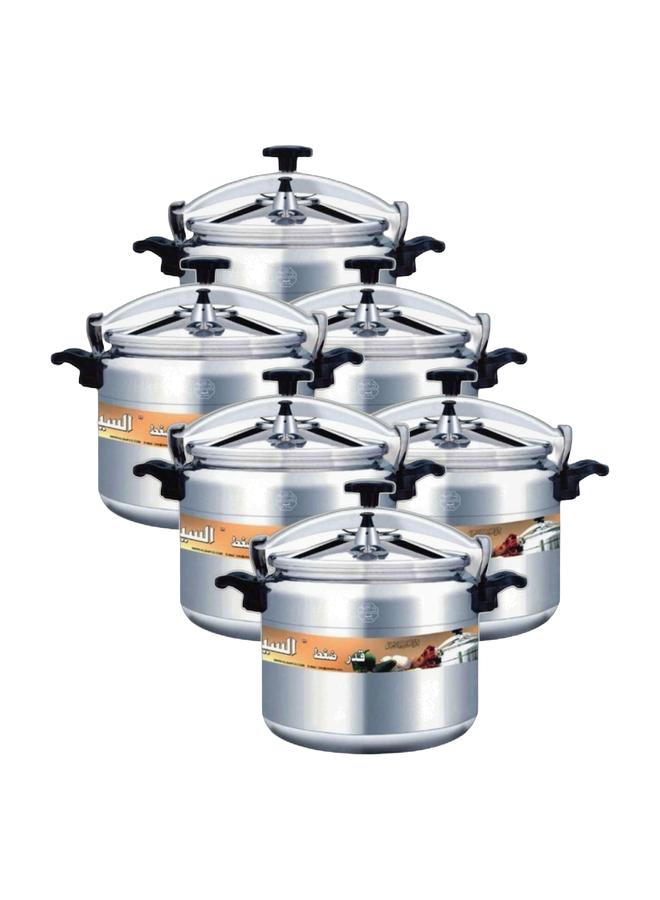 Alsaif 6 Pack Aluminum Pressure Cooker Silver 12.0Liters - Image 1