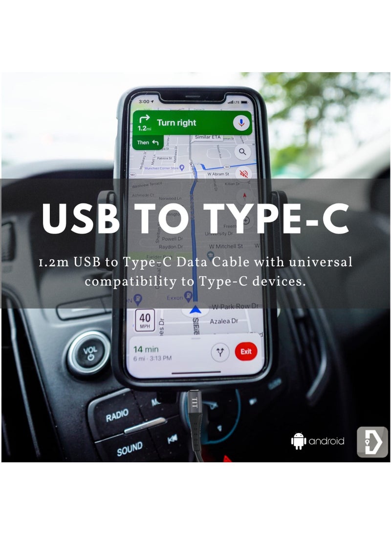 TIT - Type C Phone charging Cable Charger USB to Type C Fast Charger 1.2 Meter - Image 1