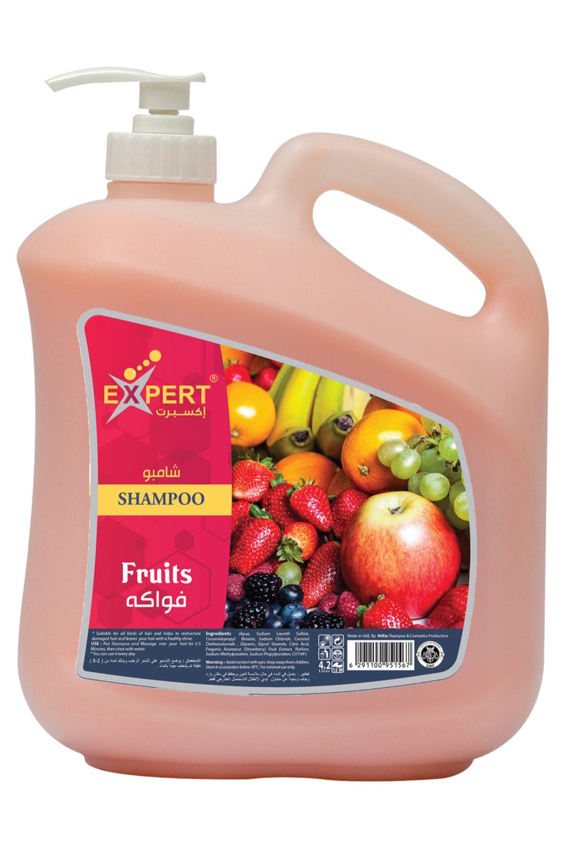 Expert Fruit Extract Shampoo - Refreshing formula to cleanse and nourish hair - Suitable for all hair types - 4.2 liters