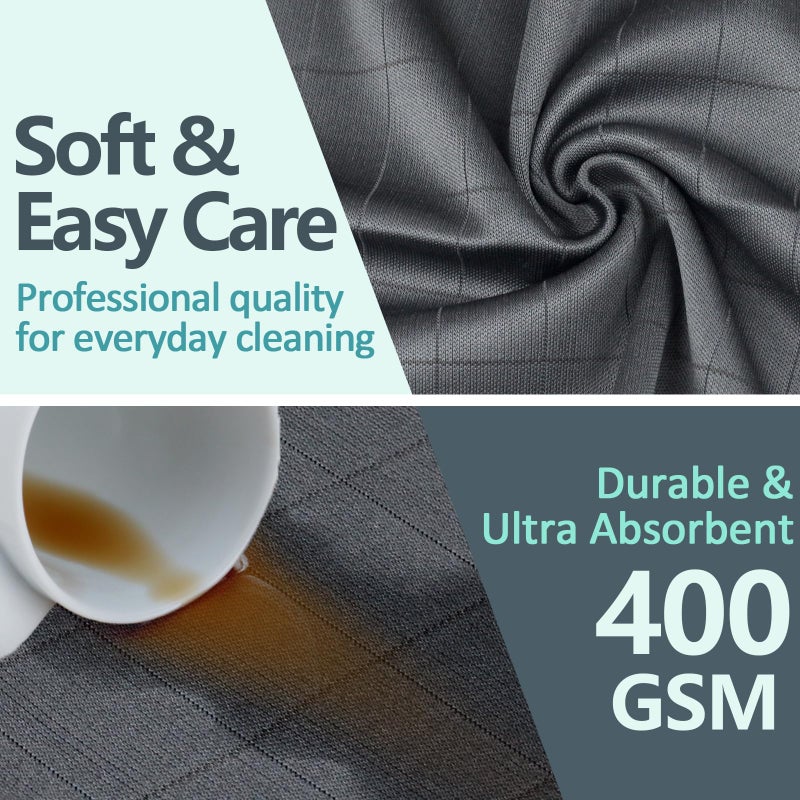 Airlab Microfiber Cleaning Cloth for Glass Cleaner Window Polishing Car Auto Detailing Lint Free Drying Dishes Kitchen Bathroom Magic Cleaning Cloths, Pack of 3, 12" x 12", Grey-Green - Image 5