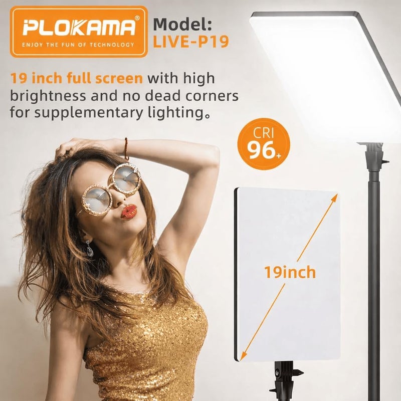 Professional LED Fill Light for Live Streaming & Photography - Model LIVE-P19, Black, Adjustable Brightness for YouTube, TikTok, Video Recording, and Content Creation - Image 4