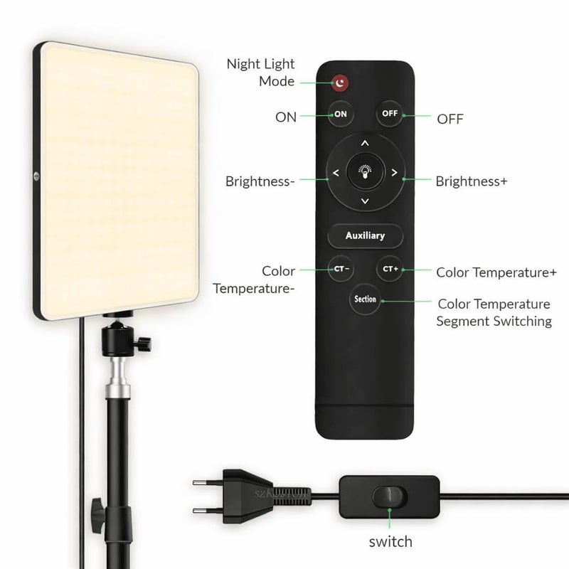 Professional LED Fill Light for Live Streaming & Photography - Model LIVE-P19, Black, Adjustable Brightness for YouTube, TikTok, Video Recording, and Content Creation - Image 2