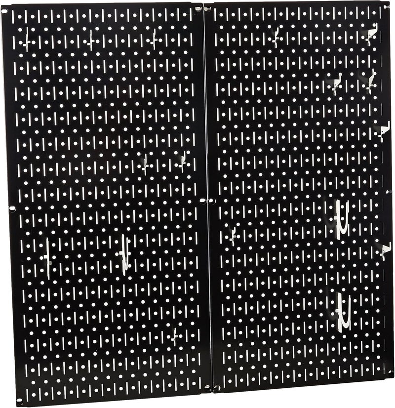 Wall Control Kitchen Pegboard Organizer Pots and Pans Storage Rack Organization Kit with Black Pegboard and White Accessories - Image 1