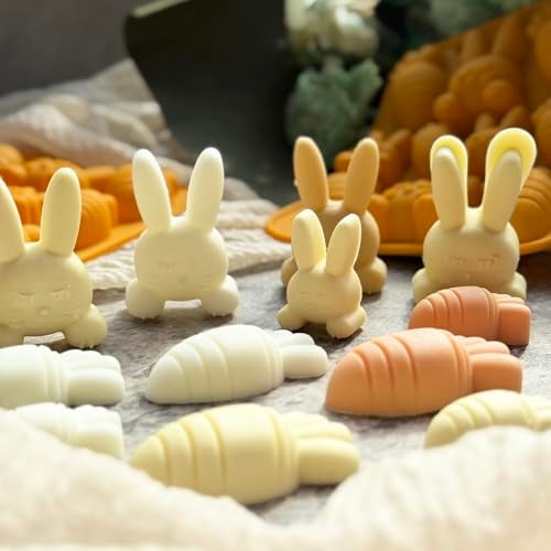 ZINDIACINE 2-Pack Easter Bunny Carrot Silicone Mold, 3D Easter Chocolate Molds Carrot Candy Ice Mold Food Grade Non-Stick Silicone Molds for Candy, Jelly, Fondant, Resin, Candle Making - Image 4