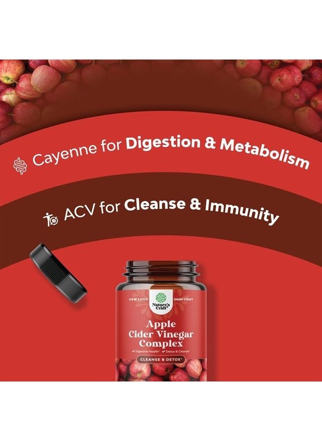 Natures Craft - Potent Apple Cider Vinegar Capsules – ACV Pills Nutritional Supplements for Digestive Health with Natural Cleansing and Size Reducing Formula for Women and Men Designed to Help You Reach Your Goal - Image 1