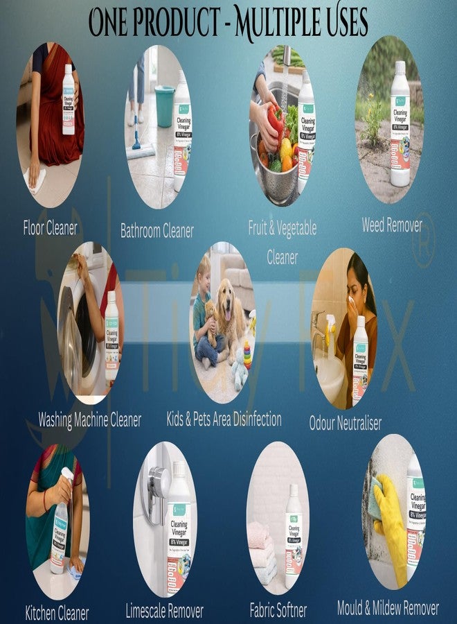 TIDY FOX Vinegar for Cleaning, 8% Concentrated, 1 Ltr - Image 2