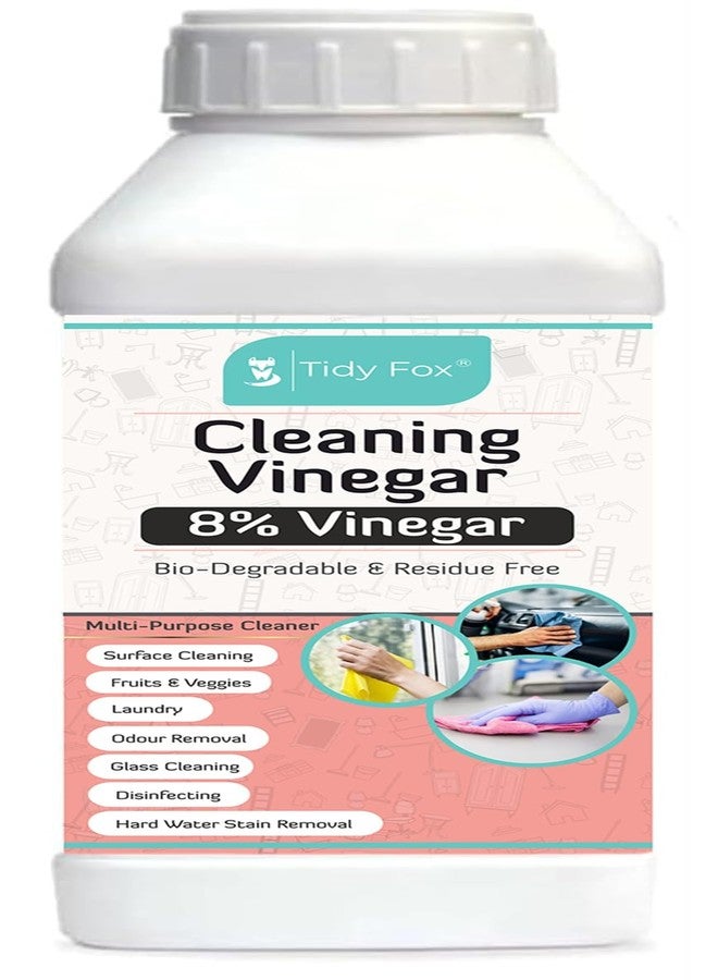 TIDY FOX Vinegar for Cleaning, 8% Concentrated, 1 Ltr - Image 1