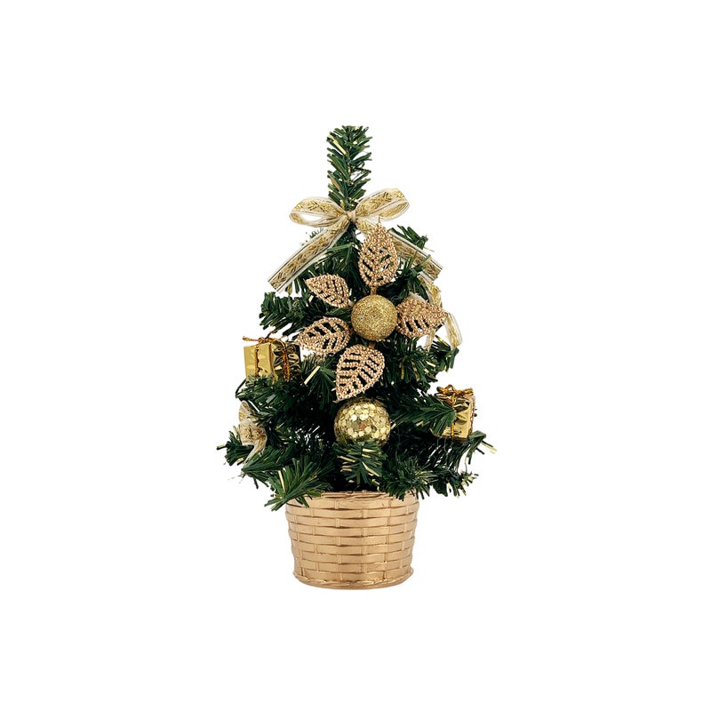 CHRISTMAS MAGIC شجرة طاولة مزينة ذهبية 20 سم - Image 1