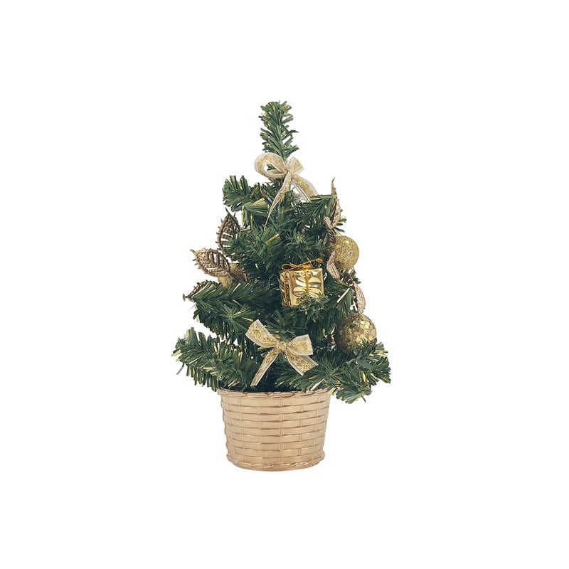 CHRISTMAS MAGIC شجرة طاولة مزينة ذهبية 20 سم - Image 2