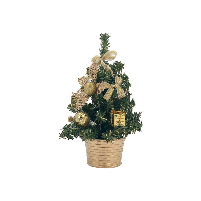 CHRISTMAS MAGIC شجرة طاولة مزينة ذهبية 20 سم - Image 3